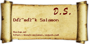 Dömök Salamon névjegykártya
